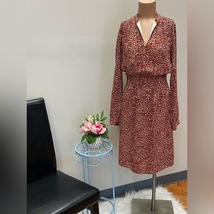 H&M multi-colored leopard print long sleeved dress